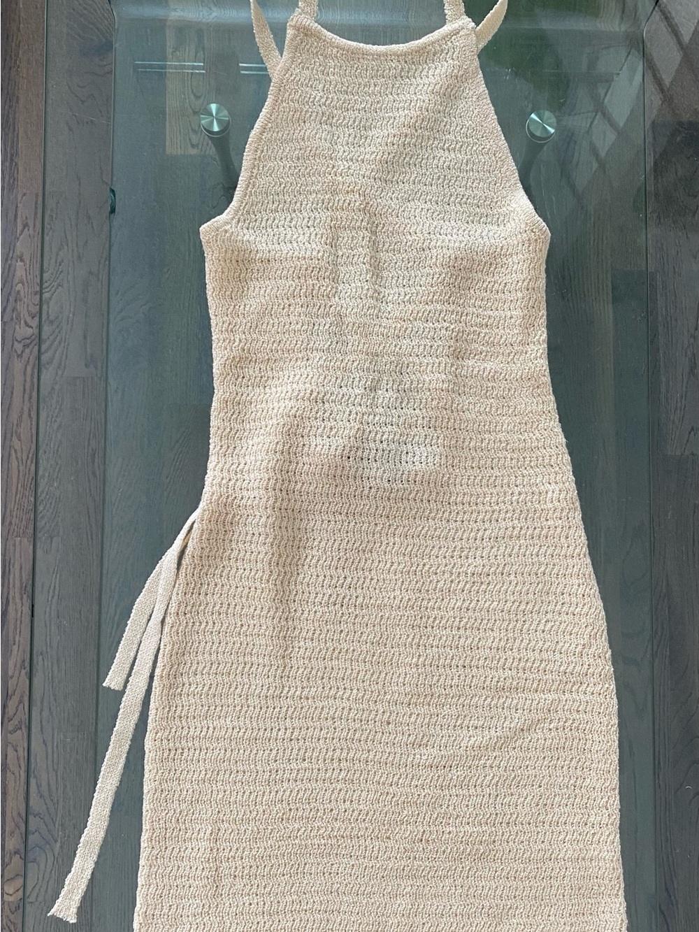 NWT Fashion Nova Bahamas Mama Crochet Mini Dress – Beige – XS